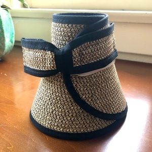 Packable visor hat cute bow at back